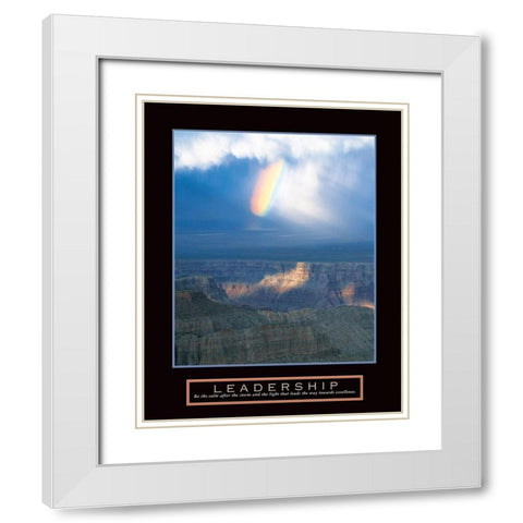 Leadership - Rainbow White Modern Wood Framed Art Print with Double Matting by Frontline