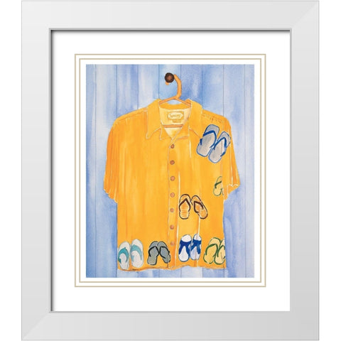 Flip Flop Shirt White Modern Wood Framed Art Print with Double Matting by Frontline