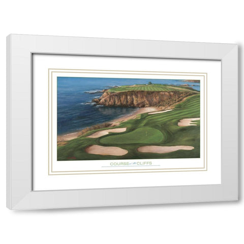 Course on the Cliffs White Modern Wood Framed Art Print with Double Matting by Frontline