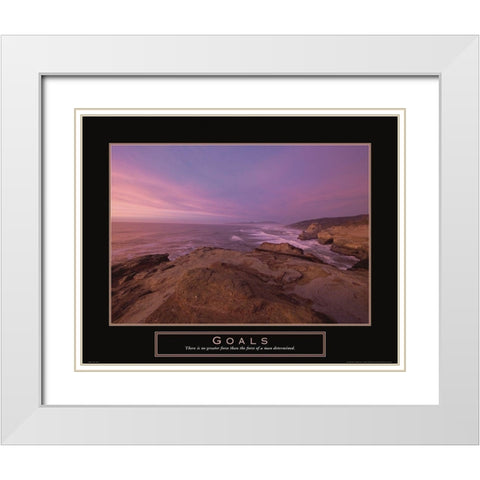Goals - Beach White Modern Wood Framed Art Print with Double Matting by Frontline