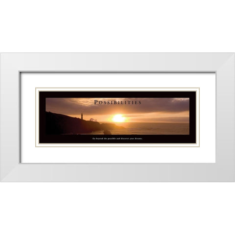 Possibilities - Lighthouse White Modern Wood Framed Art Print with Double Matting by Frontline