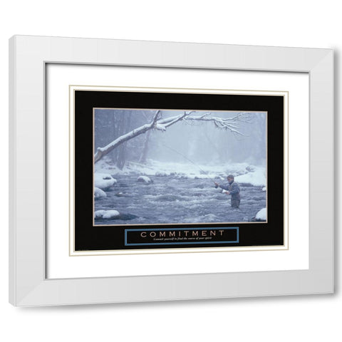 Commitment - Fisherman White Modern Wood Framed Art Print with Double Matting by Frontline