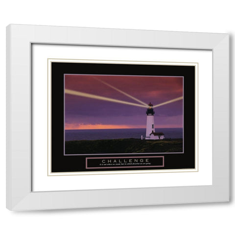 Challenge - Lighthouse White Modern Wood Framed Art Print with Double Matting by Frontline