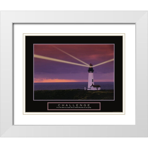Challenge - Lighthouse White Modern Wood Framed Art Print with Double Matting by Frontline