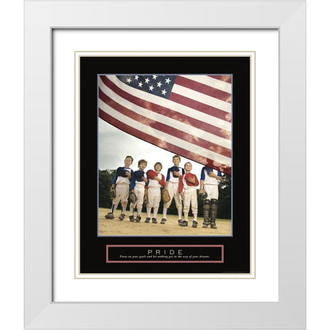 Pride - Flag White Modern Wood Framed Art Print with Double Matting by Frontline