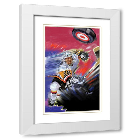Hockey - Breakaway White Modern Wood Framed Art Print with Double Matting by Unknown