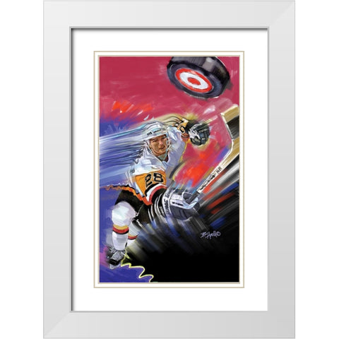 Hockey - Breakaway White Modern Wood Framed Art Print with Double Matting by Unknown