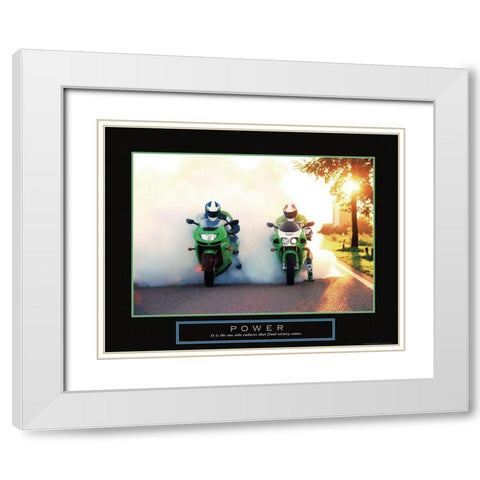 Power - Motorcycles White Modern Wood Framed Art Print with Double Matting by Frontline