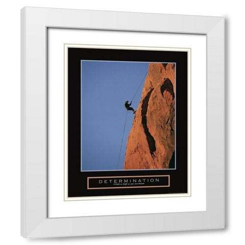 Determination - Climber White Modern Wood Framed Art Print with Double Matting by Frontline