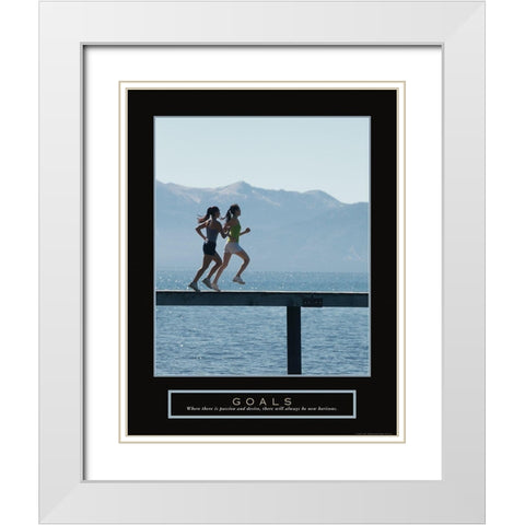 Goals - Girl Joggers White Modern Wood Framed Art Print with Double Matting by Frontline