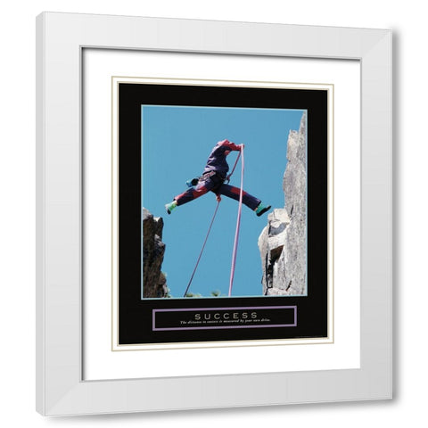 Success - Rock Jumper White Modern Wood Framed Art Print with Double Matting by Frontline