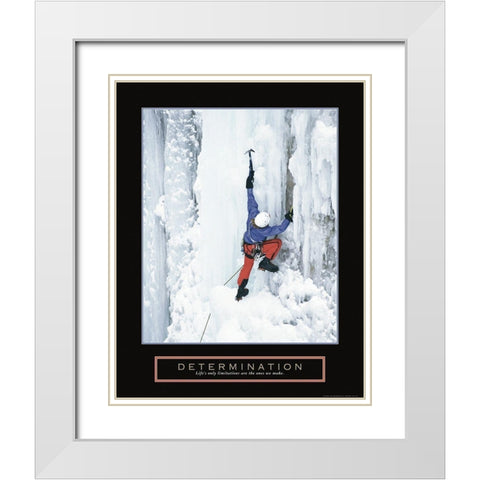 Determination - Ice Climber White Modern Wood Framed Art Print with Double Matting by Frontline