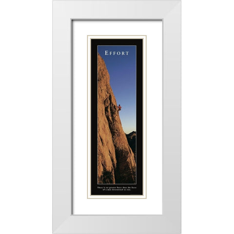 Effort - Rock Climber White Modern Wood Framed Art Print with Double Matting by Frontline