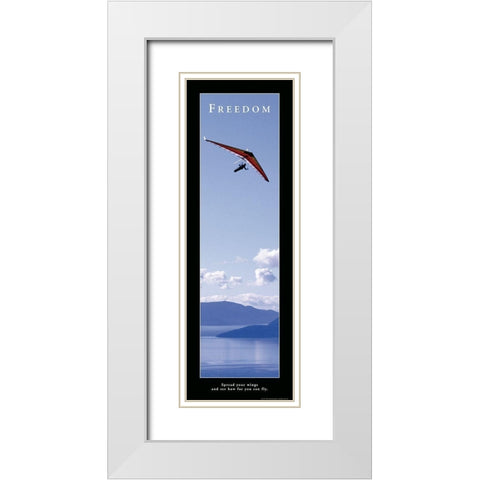 Freedom - Hang Glider White Modern Wood Framed Art Print with Double Matting by Frontline