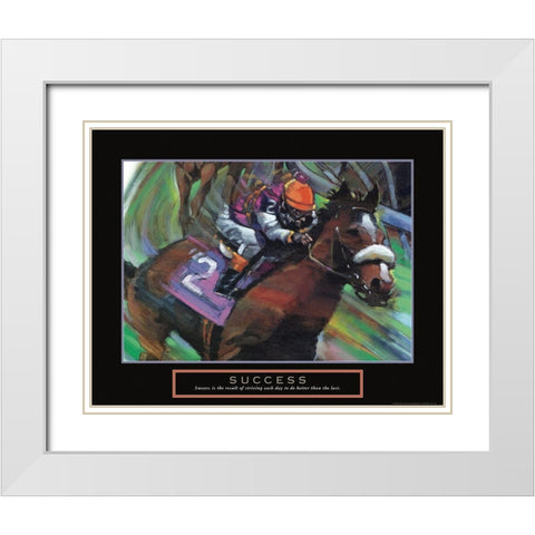 Success - Jockey White Modern Wood Framed Art Print with Double Matting by Frontline