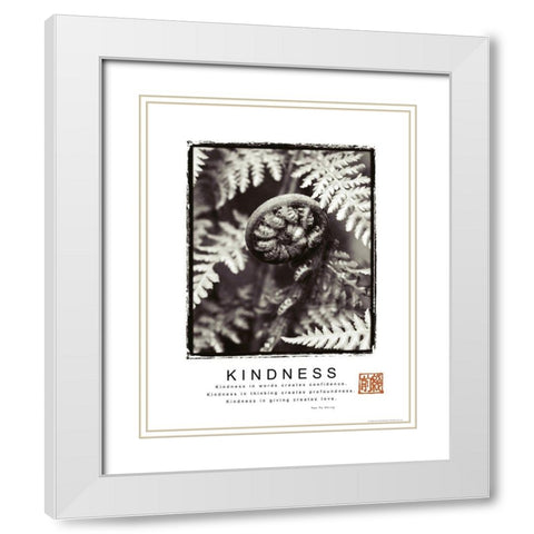 Kindness - Fiddlehead White Modern Wood Framed Art Print with Double Matting by Frontline