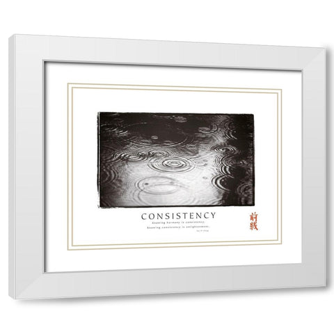 Consistency - Raindrops White Modern Wood Framed Art Print with Double Matting by Frontline