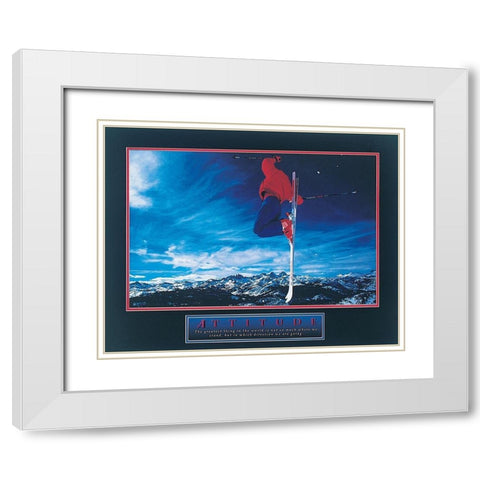 Aki - Attitude White Modern Wood Framed Art Print with Double Matting by Unknown