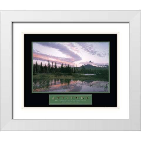 Attitude - Moonrise White Modern Wood Framed Art Print with Double Matting by Frontline