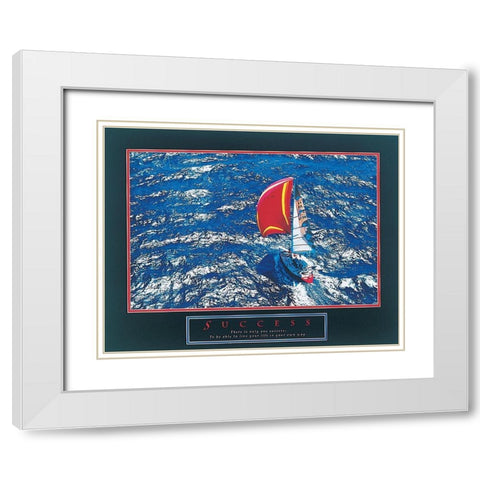 Saolboat - Success White Modern Wood Framed Art Print with Double Matting by Unknown