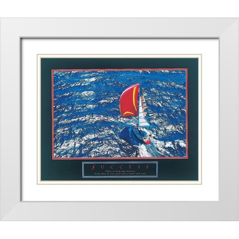 Saolboat - Success White Modern Wood Framed Art Print with Double Matting by Unknown