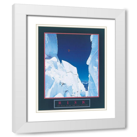 Climber - Risk White Modern Wood Framed Art Print with Double Matting by Unknown