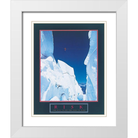 Climber - Risk White Modern Wood Framed Art Print with Double Matting by Unknown