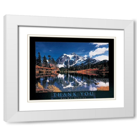 No Smoking White Modern Wood Framed Art Print with Double Matting by Unknown