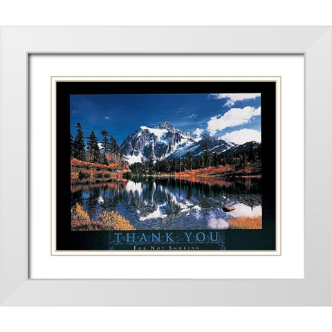 No Smoking White Modern Wood Framed Art Print with Double Matting by Unknown