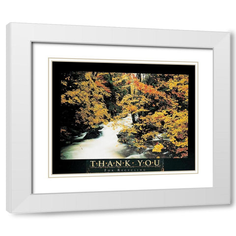 Recycle - Forest White Modern Wood Framed Art Print with Double Matting by Unknown