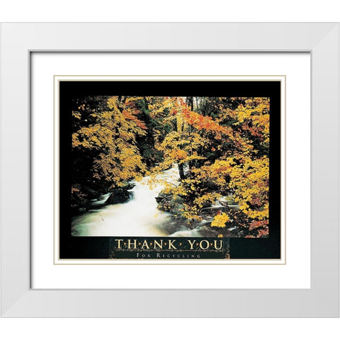 Recycle - Forest White Modern Wood Framed Art Print with Double Matting by Unknown