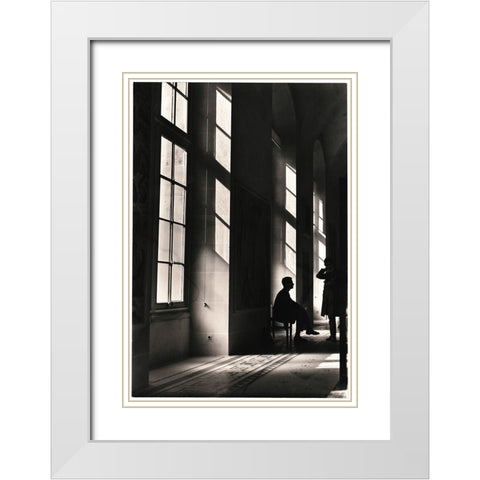Waiting in the Hall I White Modern Wood Framed Art Print with Double Matting by Unknown