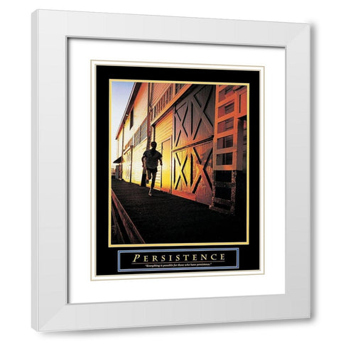 Runner - Persistence White Modern Wood Framed Art Print with Double Matting by Unknown