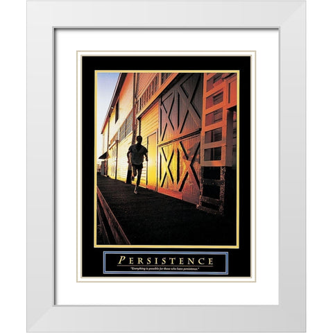 Runner - Persistence White Modern Wood Framed Art Print with Double Matting by Unknown