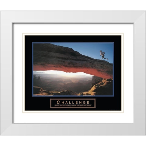 Challenge - Runner White Modern Wood Framed Art Print with Double Matting by Frontline
