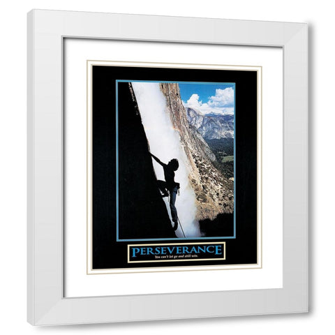 Perseverance Climber White Modern Wood Framed Art Print with Double Matting by Unknown