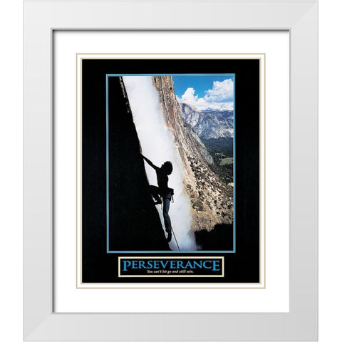 Perseverance Climber White Modern Wood Framed Art Print with Double Matting by Unknown