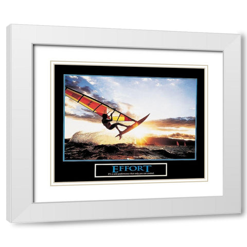 Surf - Sail - Effort White Modern Wood Framed Art Print with Double Matting by Unknown