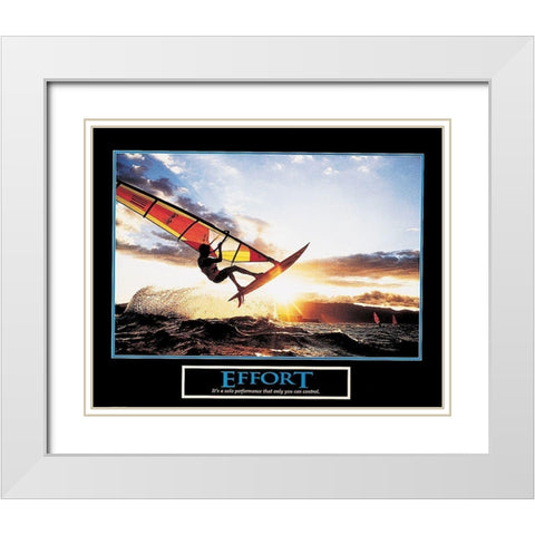 Surf - Sail - Effort White Modern Wood Framed Art Print with Double Matting by Unknown