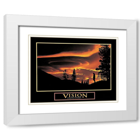 Dusk - Vision White Modern Wood Framed Art Print with Double Matting by Unknown