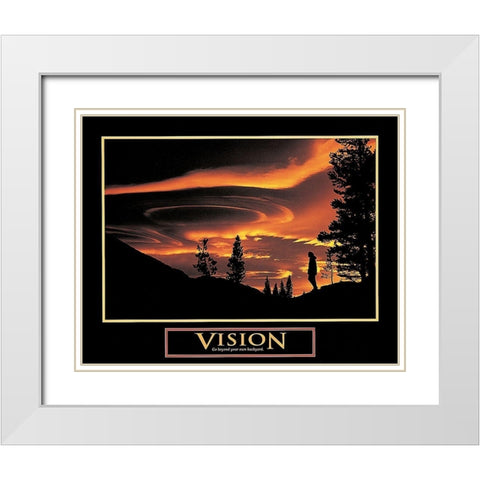 Dusk - Vision White Modern Wood Framed Art Print with Double Matting by Unknown