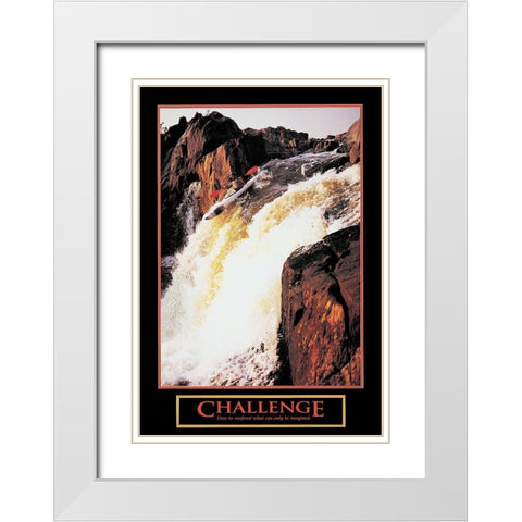 Kayak - Challenge White Modern Wood Framed Art Print with Double Matting by Unknown