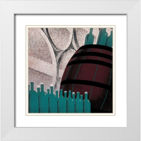Time 4 Wine White Modern Wood Framed Art Print with Double Matting by Unknown