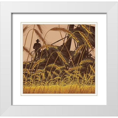 Wheat White Modern Wood Framed Art Print with Double Matting by Unknown