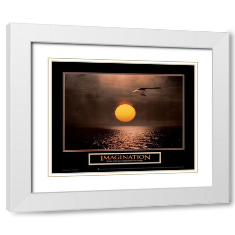 Moon - Imagination White Modern Wood Framed Art Print with Double Matting by Unknown