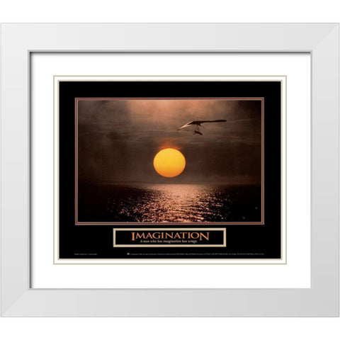 Moon - Imagination White Modern Wood Framed Art Print with Double Matting by Unknown