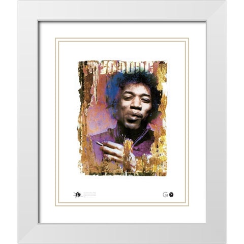 Jimi Voodoo White Modern Wood Framed Art Print with Double Matting by Frontline