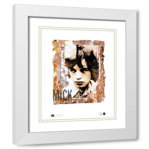 Mick and Mike White Modern Wood Framed Art Print with Double Matting by Frontline