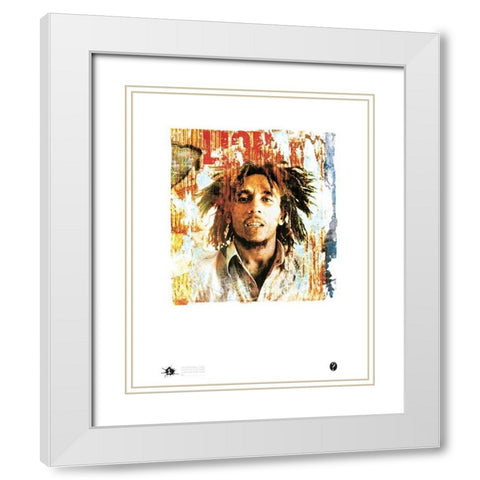 Marley Lion White Modern Wood Framed Art Print with Double Matting by Frontline