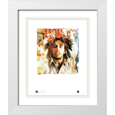 Marley Lion White Modern Wood Framed Art Print with Double Matting by Frontline
